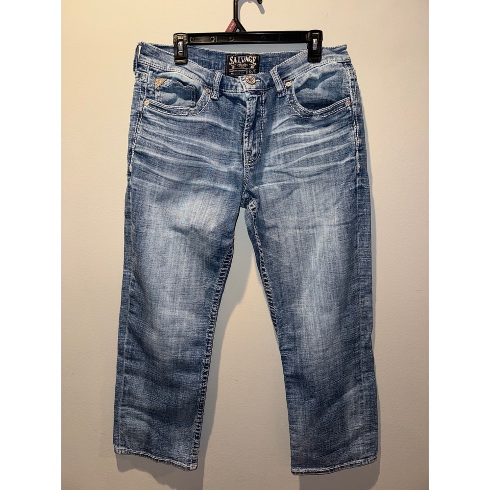 Salvage Anarchy Straight Relaxed Fit Jeans Mens Buckle Exclusive Denim (168)